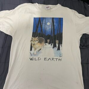 Anvil White Wild Earth Graphic Tee